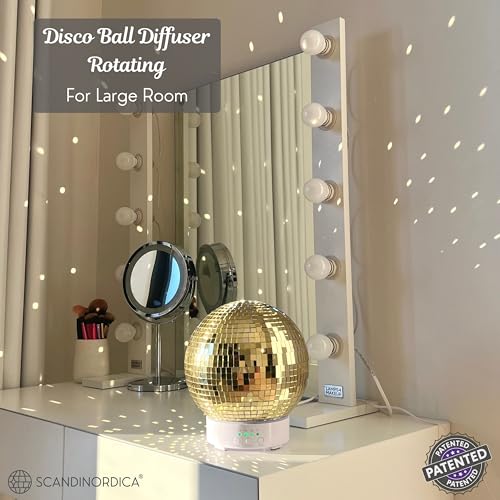 Disco Ball Diffuser Rotating - 300 ML Mirror Ball Oil Diffuser, Essential Oils Diffusers for Home SCANDINORDICAAu supplements