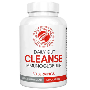 Silver Fern Cleanse - Daily Gut - 1 Bottle - 120 Capsules - 30 Day Supply - Immunoglobulin G, A & M -(IgG, IGA, IgM) - Postbiotic Silver FernAu supplements