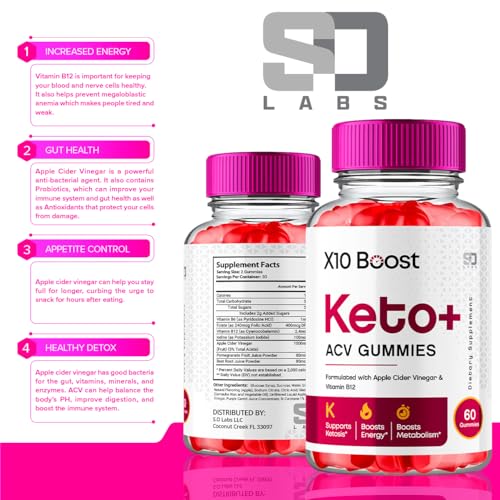 (2 Pack) X10 Boost Keto ACV Gummies Advanced Weight Loss, X10 Boost Keto S.O LabsUS supplements