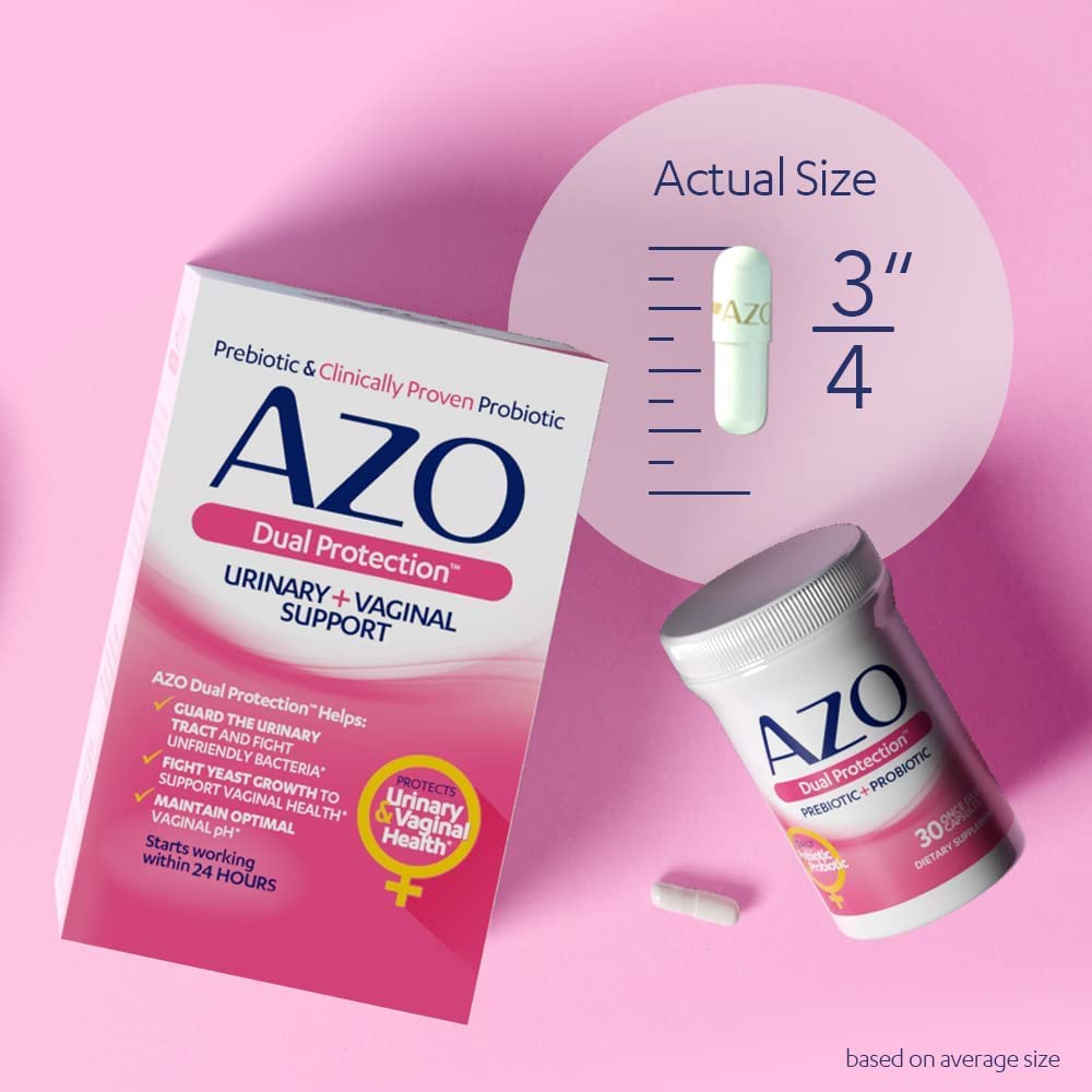 AZO Dual Protection | Urinary + Vaginal Support* | Prebiotic Plus Clinically Proven Women AZOAu supplements