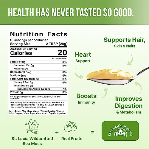 EverSmith Organics - Wildcrafted Irish Sea Moss Gel | Made in USA | Rich in Vitamins EverSmith OrganicsUS supplements