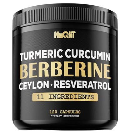 Berberine Supplement 14000mg Turmeric Curcumin 4500mg Trans-Resveratrol 4500mg NuqiitUS supplements