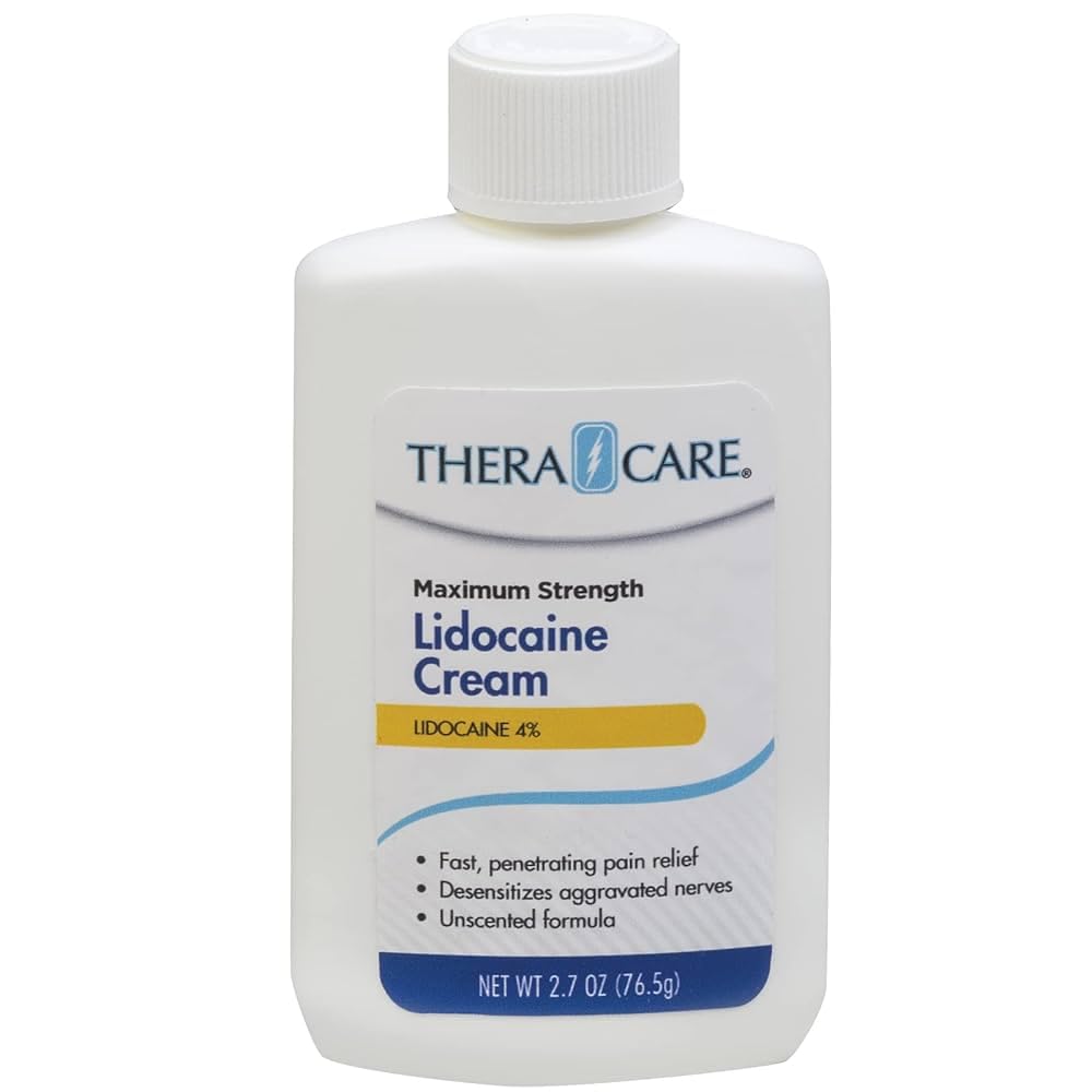Thera|Care Maximum Strength OTC Lidocaine Cream | Numbs Away Pain | Long-Lasting Relief | Non-Greasy | 2.7 Oz Thera CareAu supplements