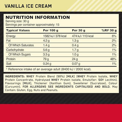 Optimum Nutrition Gold Standard 100% Whey Muscle Building and Recovery Protein Powder Optimum NutritionUS supplements