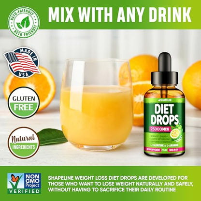 (Pack of 2) Weight Loss Drops - Made in USA - Appetite Suppressant for Women & Men SHAPELINEUS supplements