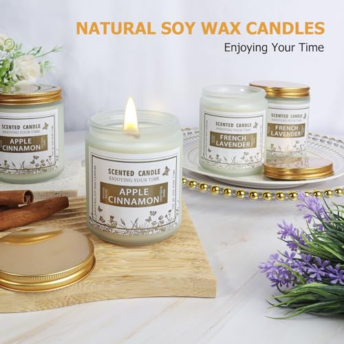 4 Pack Candles for Home Scented, Lavender & Cinnamon Candles Gifts for Women, 28 oz 200H Long zsalttAu supplements