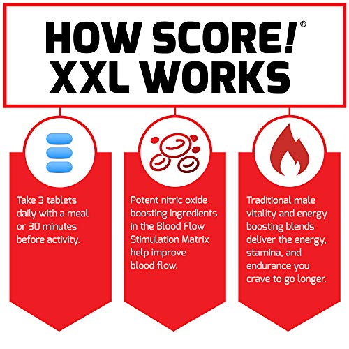 FORCE FACTOR Score! XXL, 3-Pack, Nitric Oxide Booster Supplement for Men with L Force FactorAu supplements