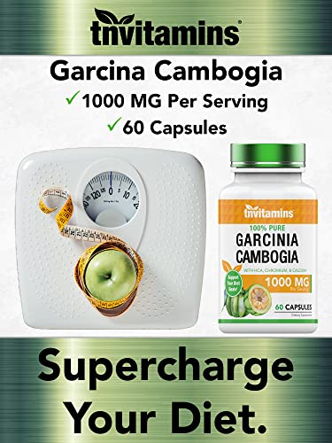 tnvitamins Garcinia Cambogia Extract Capsules (1000 MG x 60 Pills) with HCA & Chromium tnvitaminsAu supplements