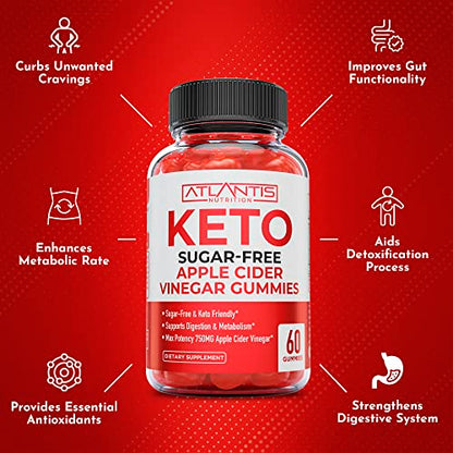 Sugar-Free Keto ACV Gummies for Weight Loss - Apple Cider Vinegar Keto ACV Gummies Atlantis NutritionUS supplements
