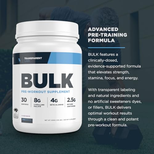 Transparent Labs Bulk Pre Workout Powder - Naturally Sweetened Advanced Pre-Workout Transparent LabsAu supplements