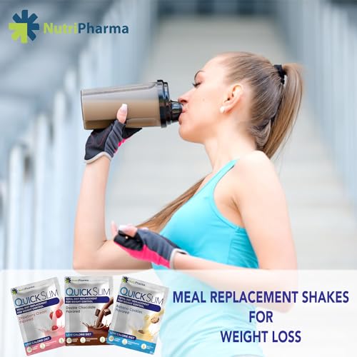 Quick Slim Meal Replacement Shake for Weight Loss, 30 Servings, 20g Protein, 27 Vitamins NUTRIPHARMA Quick SlimUS supplements