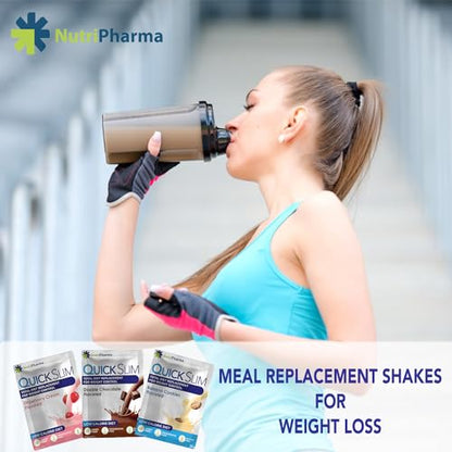Quick Slim Meal Replacement Shake for Weight Loss, 30 Servings, 20g Protein, 27 Vitamins NUTRIPHARMA Quick SlimUS supplements