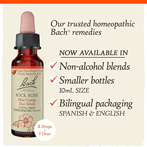 Bach Original Flower Remedies, Rock Rose for Courage (Non-Alcohol Formula), Natural Homeopathic BachAu supplements