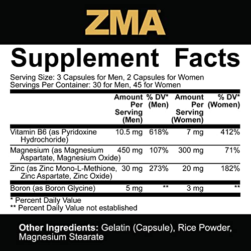 5% Nutrition Core ZMA (with Boron) | Promotes Recovery by Restoring Levels of Zinc, Magnesium & Vitamin B-6 (90 Capsules) 5% NutritionAu supplements