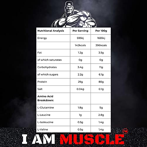 Ultimate Whey Protein + BCAA’s Powder, Premium High Protein Isolate, Enhance Lean Muscle Mass and Recovery, 1kg I AM MUSCLEAu supplements