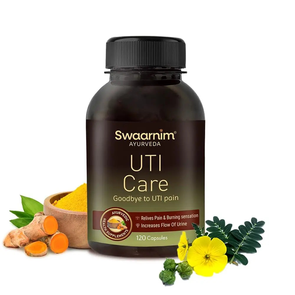 Swaarnim UTI Care, Ayurvedic Healthy Supplements for Women Health, Rich in Natural Extracts, 100% Natural - No Added Chemicals and Gluten Free, 120 Capsules SwaarnimAu supplements