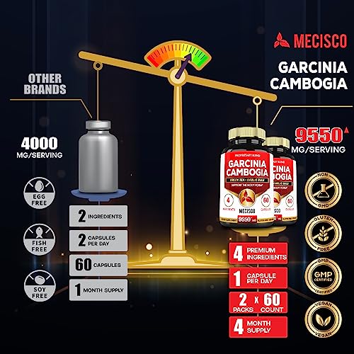 Garcinia Cambogia 9550mg - 4 Month Supply - Supplement for Men and Women - A Natural MeciscoUS supplements