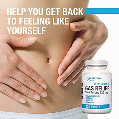 P Puregen Labs Extra Strength Gas Relief Softgels with Simethicone 125 mg P Puregen LabsUS supplements