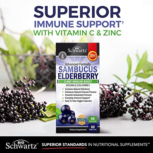 Elderberry with Zinc and Vitamin C for Adults - Immune Support Vitamins BioSchwartzUS supplements