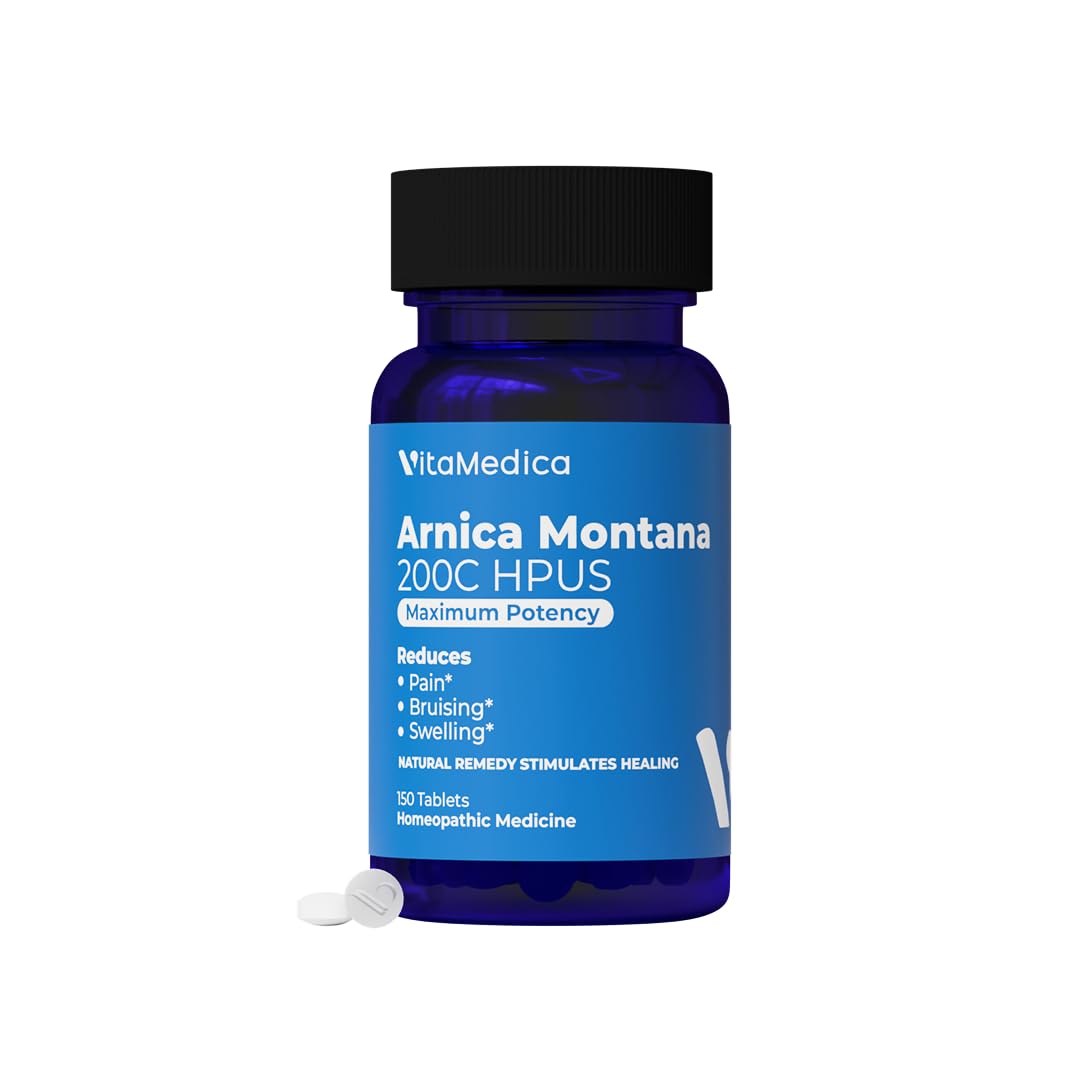 VitaMedica Arnica Montana 200C Rapid Dissolve Tablets for Natural Pain, Bruising, and Swelling Support - High Potency Homeopathic Medicine for Injury and Surgery Recovery - 150 Ct - 50 Servings VitaMedicaAu supplements