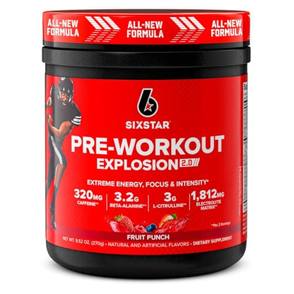 Six Star Pre-Workout Explosion 2.0 Fruit Punch - Pre-Workout Powder, Explosive Energy Six StarUS supplements
