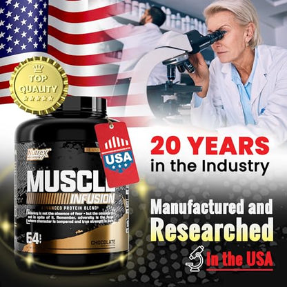 Nutrex Research Whey Protein Powder, Chocolate Muscle Infusion Whey Isolate w/EAA Nutrex ResearchUS supplements