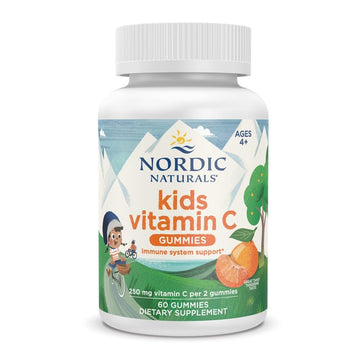 Nordic Naturals Kids Vitamin C Gummies - Tangy Tangerine - 60 Gummies - Vegan Vitamin C Supplement - Children’s Immunity and Antioxidant Support - 250 mg per Serving - 30 Servings Nordic NaturalsAu supplements