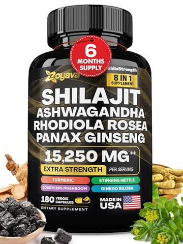 Zoyava Shilajit 9000MG Radiant Health Blend Ashwagandha 2000MG Rhodiola Rosea ZoyavaAu supplements