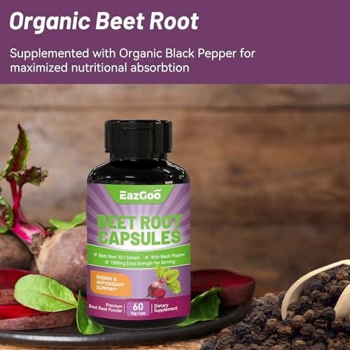 EAZGOO Beet Root Capsules 1000mg Per Serving, Supports Nitric Oxide Production & Blood EAZGOOAu supplements