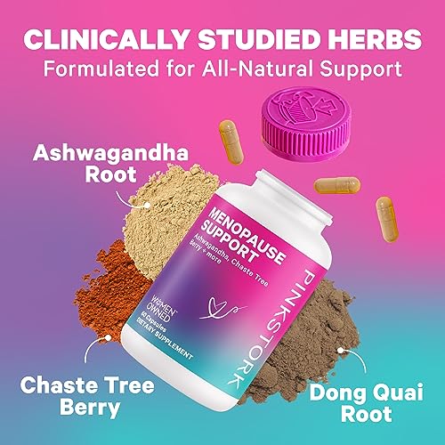 Pink Stork Menopause Supplements for Women with Ashwagandha and Black Cohosh Pink StorkUS supplements