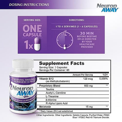 NeuropAWAY Nerve Support PM | 60 Capsules NeuropAWAYUS supplements
