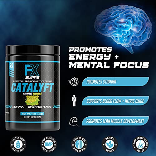 FX Supps Catalyft Pre-Workout Powder Drink for Men & Women, Sonic Boom | Dietary FXSUPPSUS supplements