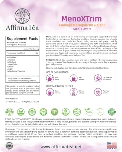 AffirmaTea’s MenoXTrim MAX ACAI Flavor | Menopause Weight & Metabolism Management AffirmaTeaAu supplements