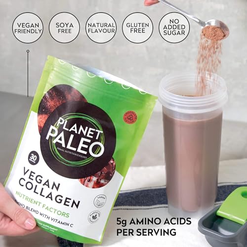 Planet Paleo Vegan Collagen (Chocolate, 255g) - Vegan Collagen Powder - High Protein Planet PaleoAu supplements