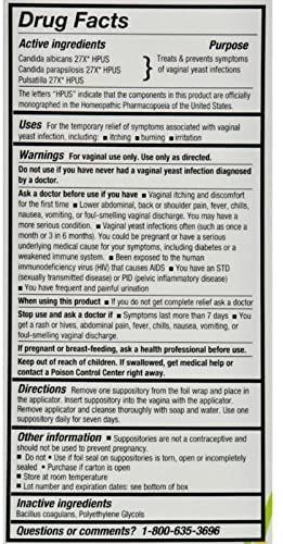 Yeast-Gard Advanced Homeopathic Suppositories 10 ea (Pack of 2) Perry EllisAu supplements