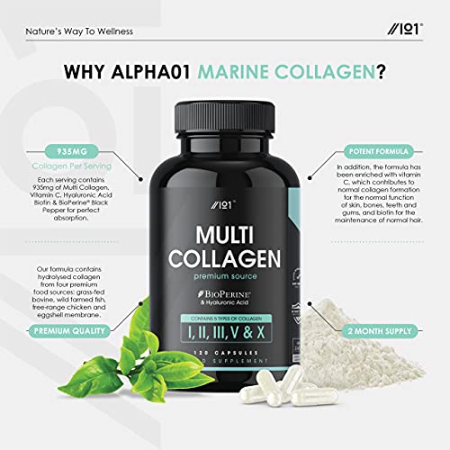 Multi Collagen Protein Capsules - Types I, II, III, V & X - Wild Caught Marine, Grass Fed Bovine, Eggshell & Free-Range Chicken Collagen Powder Revive NaturalsAu supplements