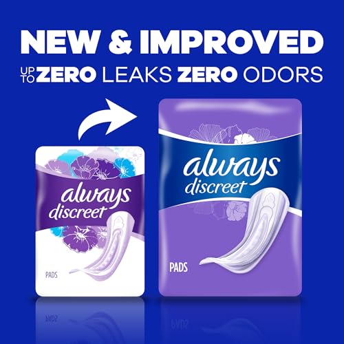 Always Discreet Adult Moderate Long Incontinence Pads, Up to 100% Leak-Free Protection, 54 Count Always DiscreetAu supplements