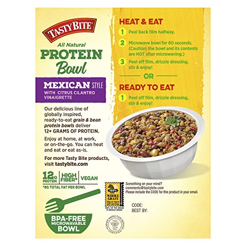 TASTY BITE Mexican Protein Bowl, 8.8 Ounce, Pack of 6, Ready to Eat, Microwaveable TASTY BITEUS supplements