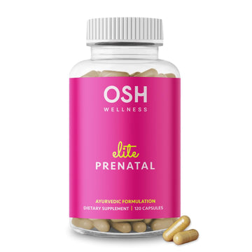 Ayurvedic Elite Prenatal Vitamins with Folate, Choline, Iron, Iodine & more | Made in USA | Optimal Bioavailability | Supports Baby's Growth and Brain Development | 30 Day Supply - OSH Wellness Freshly MomsAu supplements