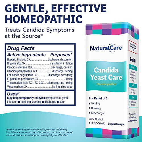 NaturalCare Candida Yeast Care Drops, Homeopathic Treatment Temporarily Relieves Symptoms Natra-BioAu supplements