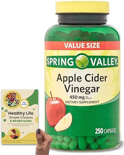 Spring Valley Apple Cider Vinegar 450mg, Value Size 250 Capsules, Dietary Supplement NeobitAu supplements