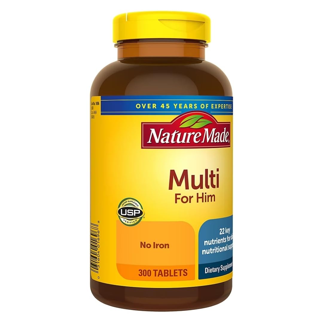 Nature Made Multivitamin For Him with No Iron, Mens Multivitamins for Daily Nutritional Support, Multivitamin for Men Nature MadeAu supplements