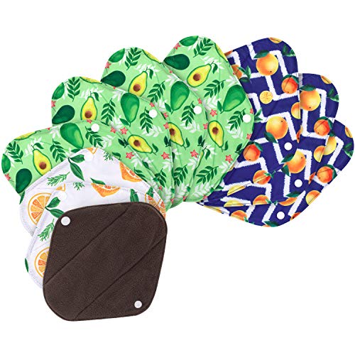 Teamoy 10pcs Cloth Panty Liners, Reusable Sanitary Pads with Wet Bag, Washable Cloth Menstrual Pads TeamoyAu supplements