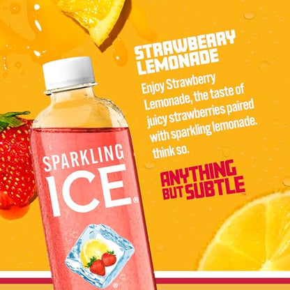 Sparkling Ice, Strawberry Lemonade Sparkling Water, Zero Sugar Flavored Water Sparkling ICEUS supplements