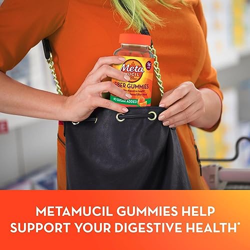 Metamucil Fiber Supplement Gummies, Sugar Free Orange Flavor, 5g Prebiotic Plant Based MetamucilUS supplements