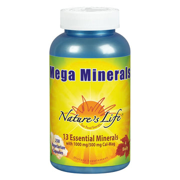 Nature's Life Mega Minerals Complex | Complete Multi Mineral + Vitamin D Supplement | 250 Vegetarian Capsules Nature's LifeAu supplements