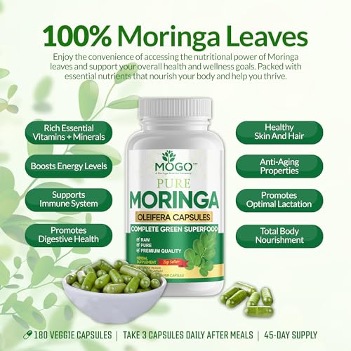 MOGO Moringa Oleifera Capsules | 100% Pure Single Origin Moringa Leaf Powder Supplement MOGOAu supplements