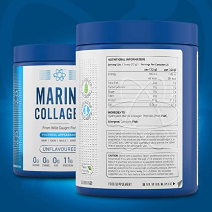 Applied Nutrition Marine Hydrolysed Collagen Powder from Wild Salmon - Protein for Health, Skin, Hair, Nails, Bones, Muscle & Joints Applied NutritionUS supplements
