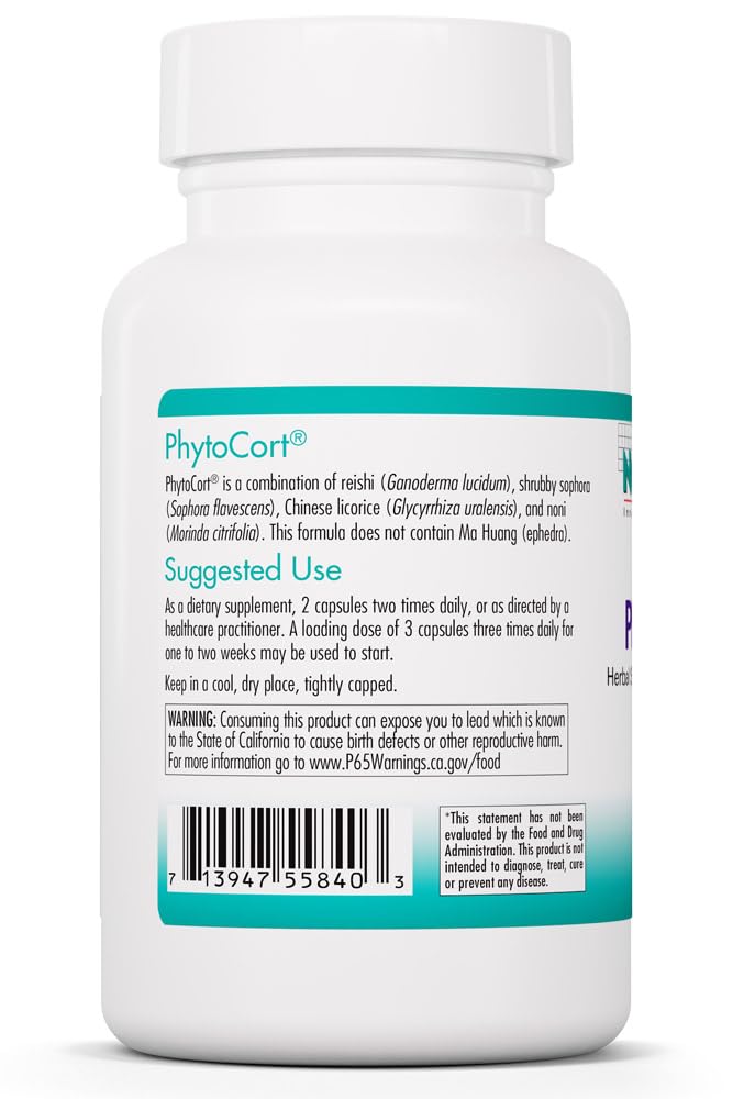 Nutricology PhytoCort Supplement - Respiratory Support, Lung Health, Lung Detox, Lung Cleanse, Healthy Breathing, Herbal Support, Reishi, Licorice, Noni, Vegetarian Capsules - 120 Count NutricologyAu supplements