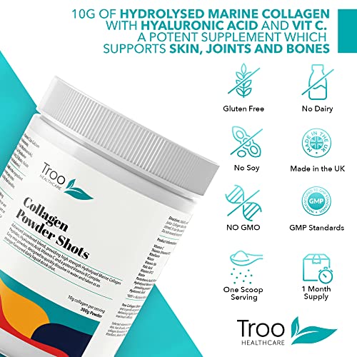 Hydrolysed Marine Collagen Peptides Powder Enhanced with Essential Vitamins 300g Troo Health CareAu supplements